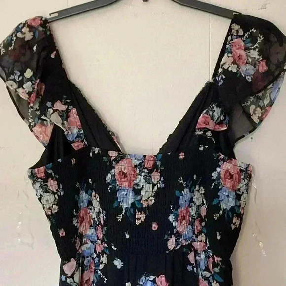 NWT Lily Rose  junior’s Floral Ruffle V neck Faux-Wrap  Hi-Lo Midi Dress Sz XXL - Picture 8 of 11